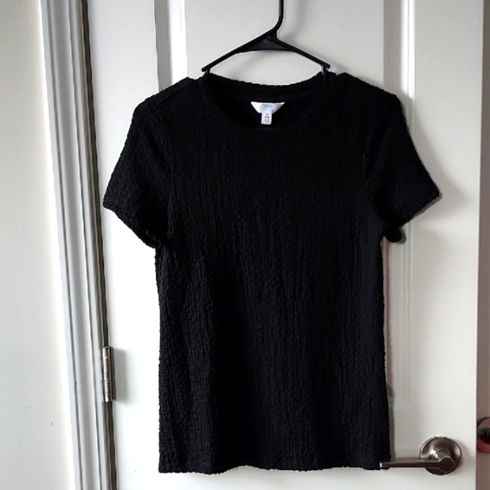 Time & Tru short sleeve textured top black small